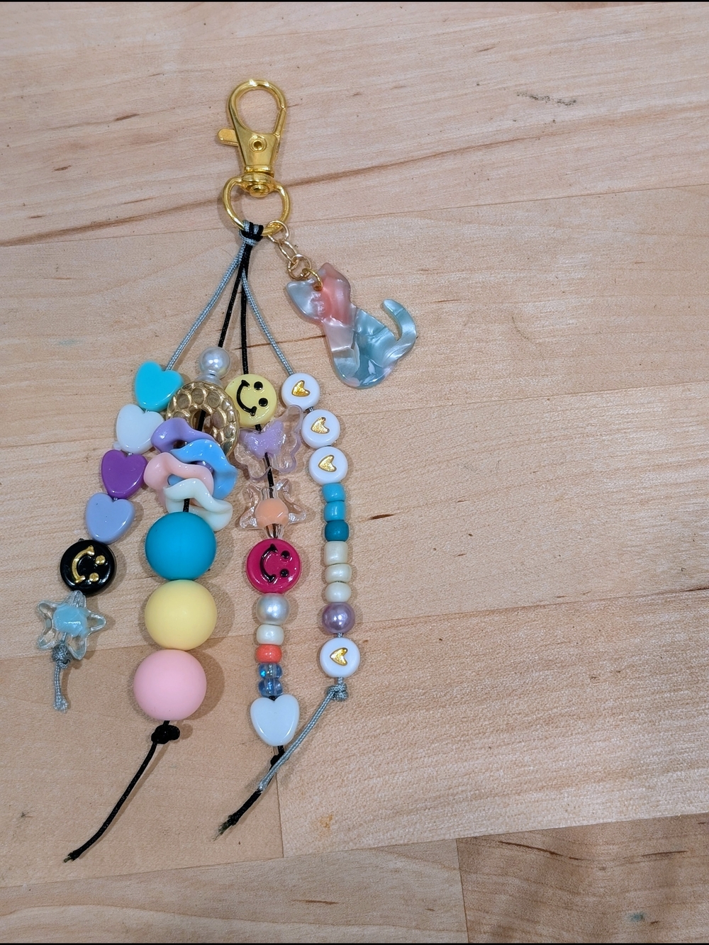 Multicolor Beaded Keychain Charm